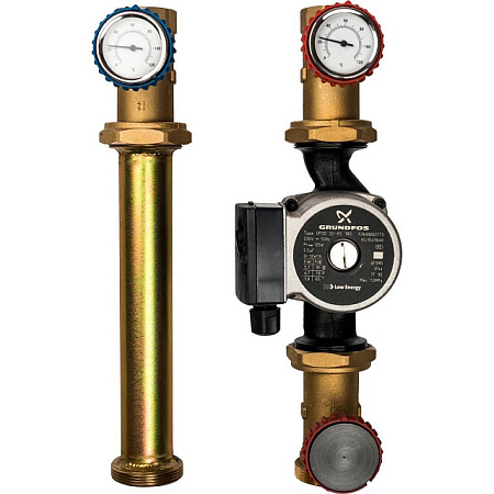 ГБМ Насосная группа STOUT без смесителя, с насосом GRUNDFOS UPSO32-65 DN32 (11/4"), прямым конттуром