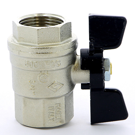 Кран шаровой BUGATTI OREGON 302 бабочка 3/4" ВВ, полнопроходной