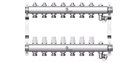 Коллекторная группа WESTER W903.7 нержавейка 1"x3/4" EK -7 выходов, без расходомеров
