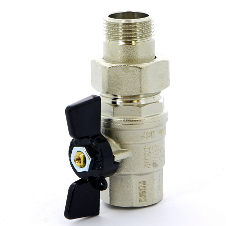 Кран шаровой с американкой BUGATTI OREGON 322 бабочка 3/4" полнопроходной