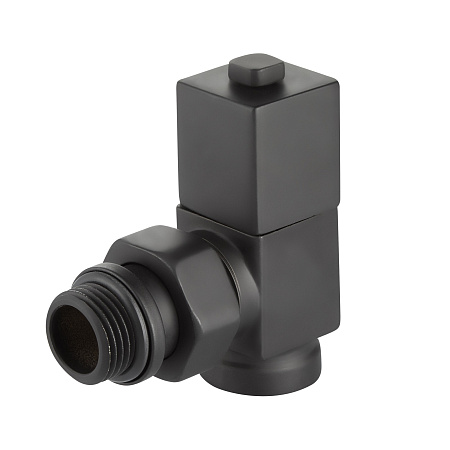 Набор дизайн-вентилей Royal Thermo CUBE, угловой (черный) 1/2" (НС-1422578)