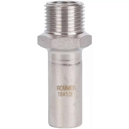 Вставка переходная НПр-НР, 18х1/2, из нержавеющей стали прессовой ROMMER