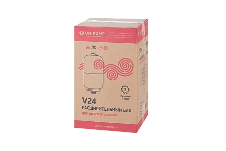 Расширительный бак для отопления UNIPUMP красный 24 л, 1" Н