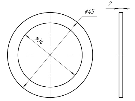 Прокладка плоская АНИПЛАСТ M022 Ø11/2" (Dn40)