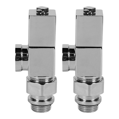 Набор дизайн-вентилей ROYAL THERMO CUBE 1/2" осевой, хром (НС-1193193)