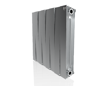 Радиатор биметаллический ROYAL THERMO PIANOFORTE SILVER SATIN NEW 500x8 секций, серый (НС-1176341)