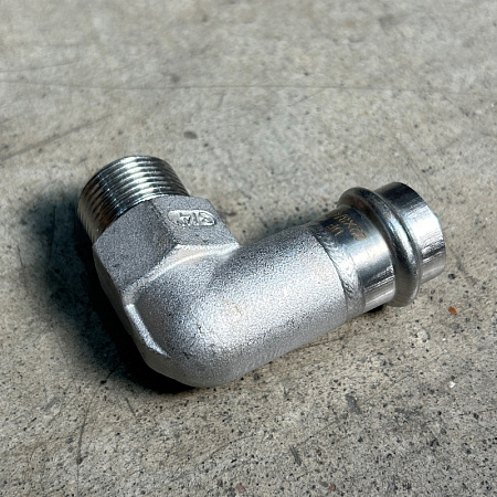 НП Угол резьбовой пресс из нержавейки UNI-FITT фитинг Ø22x3/4" Н