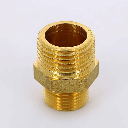 Ниппель переходной резьбовой латунный UNI-FITT без покрытия 1/2"х3/8"