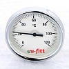 Термометр биметаллический погружной UNI-FITT Ø80-1/2&amp;quot;, гильза 50 мм, +120°C
