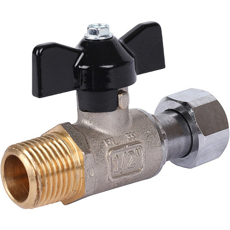Кран шаровой STOUT бабочка 1/2"х1/2" Н, с накидной гайкой