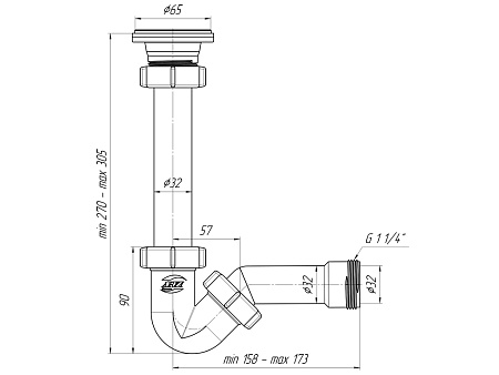 Сифон для биде АНИПЛАСТ BD1000 11/4"х32