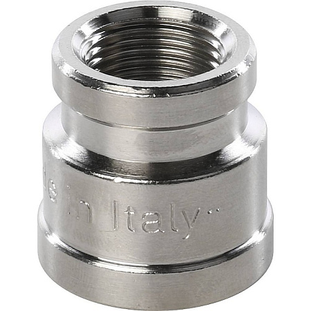 Муфта переходная резьбовая латунная STOUT никель 1/2"X3/8" В