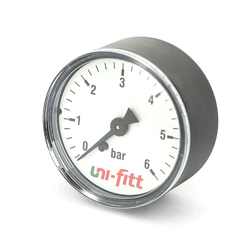 Манометр аксиальный UNI-FITT Ø63-1/4&amp;quot;, 6 бар, горизонтальное подключение