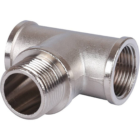Тройник переходной резьбовой латунный STOUT никель 3/4"x3/4"x3/4" ВНВ