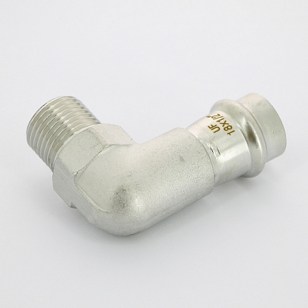 НП Угол резьбовой пресс из нержавейки UNI-FITT фитинг Ø18x1/2" Н