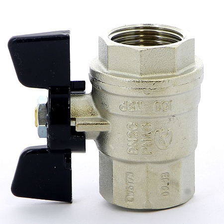 Кран шаровой BUGATTI OREGON 302 бабочка 3/4" ВВ, полнопроходной