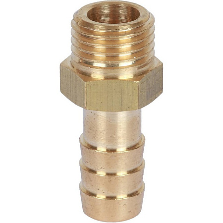 Штуцер резьбовой латунный STOUT без покрытия 1/4"x10мм Н