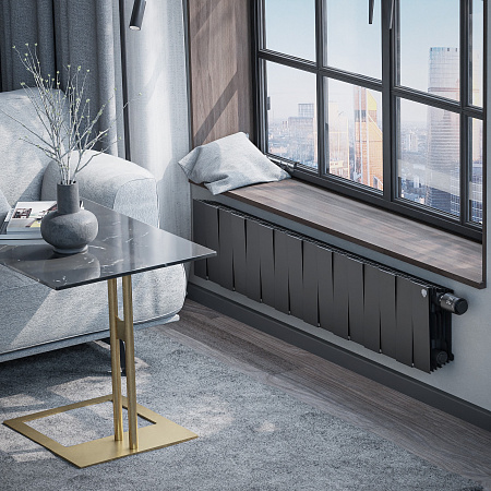 Радиатор биметаллический ROYAL THERMO PIANOFORTE NOIR SABLE VDR 200x16 секций, чёрный (НС-1346008)