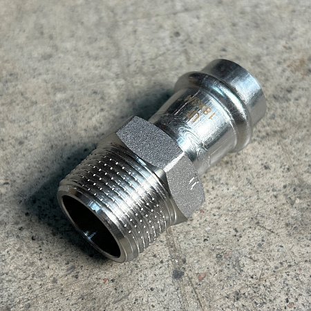НП Муфта резьбовая пресс из нержавейки UNI-FITT фитинг Ø18x3/4" Н