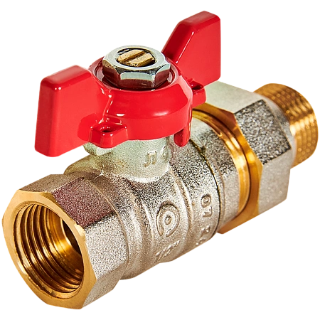 Кран шаровой с американкой ROMMER бабочка 1/2" ВН неполнопроходной