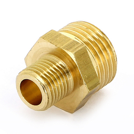Ниппель переходной резьбовой латунный UNI-FITT без покрытия 1/2"х1/4"