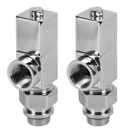 Набор дизайн-вентилей ROYAL THERMO CUBE 1/2" осевой, хром (НС-1193193)