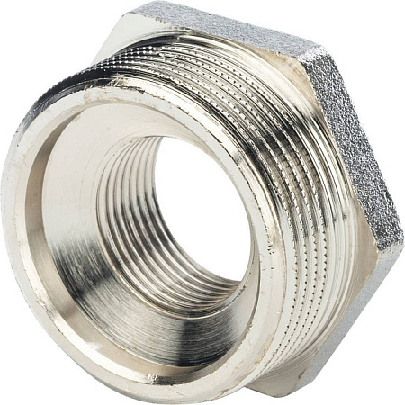 Футорка резьбовая латунная STOUT никель 1"x1/2" ВН