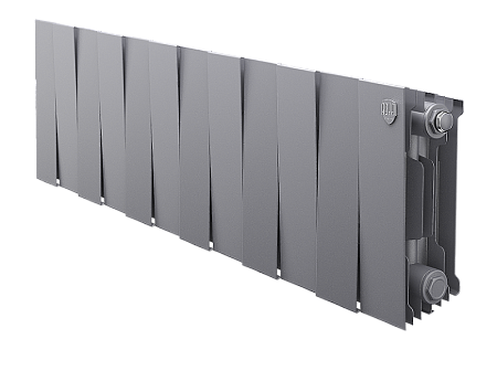 Радиатор биметаллический ROYAL THERMO PIANOFORTE SILVER SATIN 200x12 секций, серый (НС-1346021)