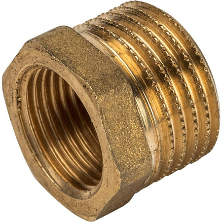 Футорка резьбовая латунная STOUT без покрытия 1/2"x3/8" ВН