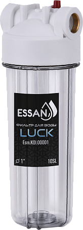 Корпус-колба фильтра из пластика ESSAN LUCK ПРОЗРАЧНЫЙ холодная вода 10SL, 1" (15шт)