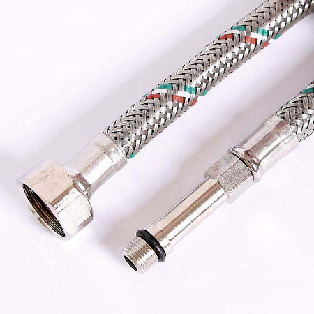 Гибкая подводка для смесителя UNI-FITT МL10х1 - 1/2", 80 см, удл. штуцер, DN 8, оплётка из нерж. ста