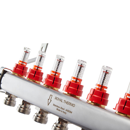 Коллекторная группа ROYAL THERMO EXPERT нерж 1"x3/4" EK на 3 вых с расход (в полном сбор) НС-1080949