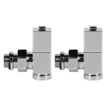Набор дизайн-вентилей ROYAL THERMO CUBE 1/2" угловой, хром (НС-1193191)