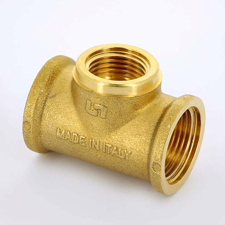 Тройник переходной резьбовой латунный UNI-FITT без покрытия 3/4"х1/2"х3/4" В