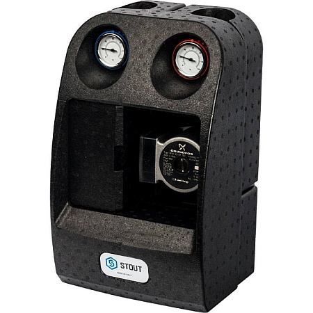ГБМ Насосная группа STOUT без смесителя, с насосом GRUNDFOS UPSO32-65 DN32 (11/4"), прямым конттуром