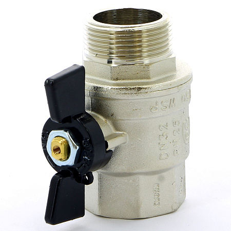Кран шаровой BUGATTI OREGON 307 бабочка 11/4" ВН, полнопроходной