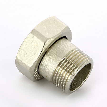Соединение с накидной гайкой UNI-FITT ВН 3/4"x1" с плоской прокладкой никелированное