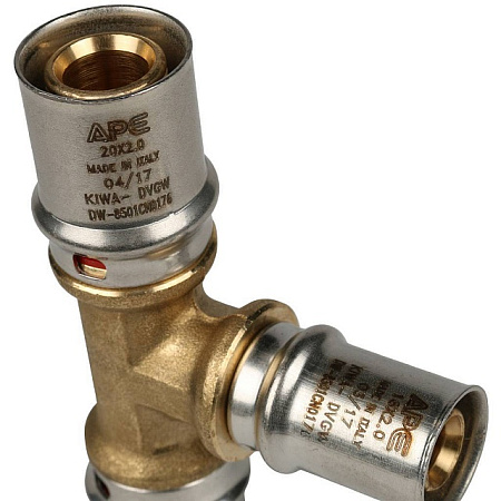 МП Тройник переходной пресс для металлопласта STOUT Ø20х16х20