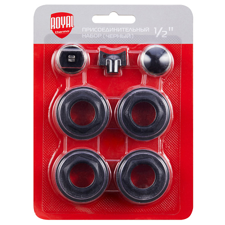 Комплект для монтажа радиаторов ROYAL THERMO 1/2" без кронштейнов, черный (НС-1156727)