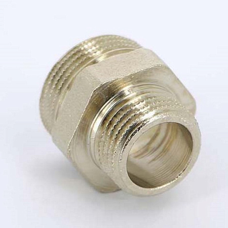 Ниппель переходной резьбовой латунный UNI-FITT никель 11/2"х1"