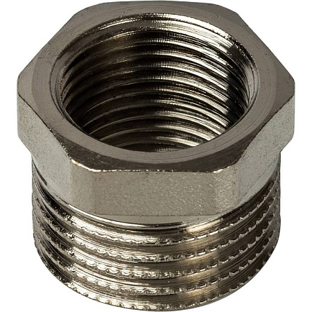 Футорка резьбовая латунная STOUT никель 1/2"x3/8" ВН