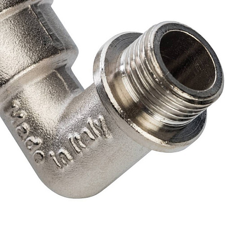 Угол с упором резьбовой латунный STOUT никель 3/8" ВН
