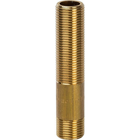 Сгон резьбовой латунный STOUT без покрытия 1/2"x200мм