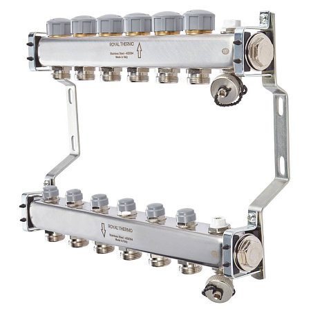 Коллекторная группа ROYAL THERMO OPTIMAL нерж 1"x3/4" EK на 11 выход в сборе без расход НС-1080940