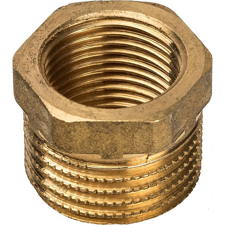 Футорка резьбовая латунная STOUT без покрытия 1/2"x3/8" ВН