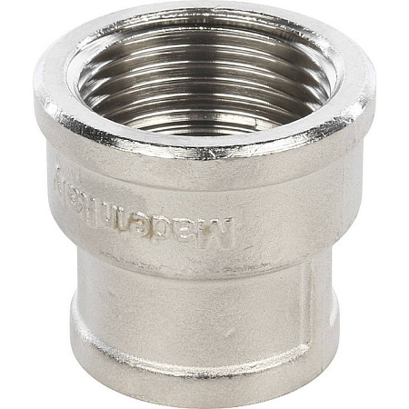 Муфта переходная резьбовая латунная STOUT никель 1"X3/4" В
