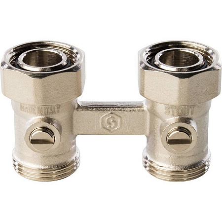 Узел-мультифлекс нижней подводки STOUT прямой, Н-образный, 3/4"х3/4"ЕК, двухтрубная система