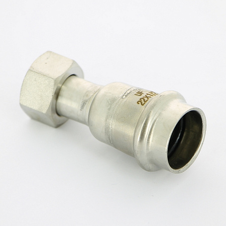 НП Муфта с накидной гайкой пресс из нержавейки UNI-FITT фитинг Ø22x1/2" НГ