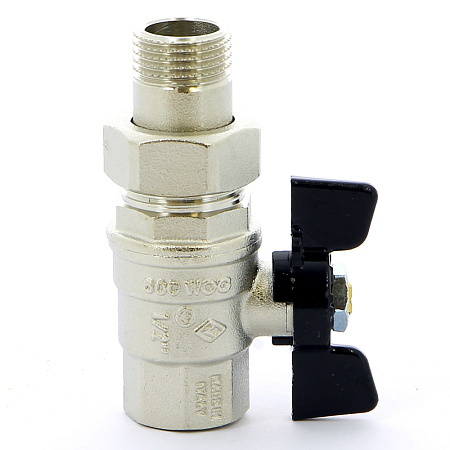 Кран шаровой с американкой BUGATTI OREGON 322 бабочка 1/2" полнопроходной