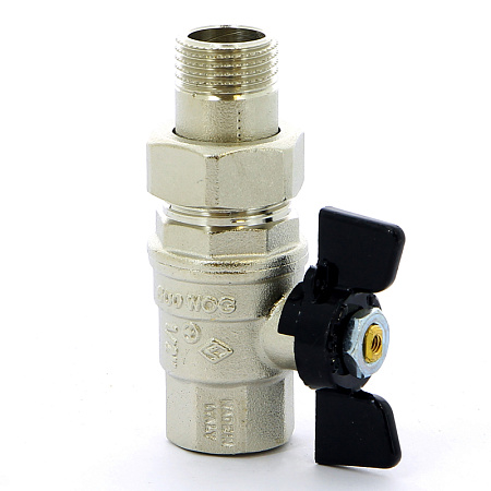 Кран шаровой с американкой BUGATTI OREGON 322 бабочка 1/2" полнопроходной
